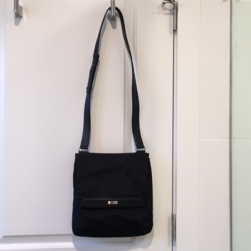 Black nylon Tumi crossbody bag